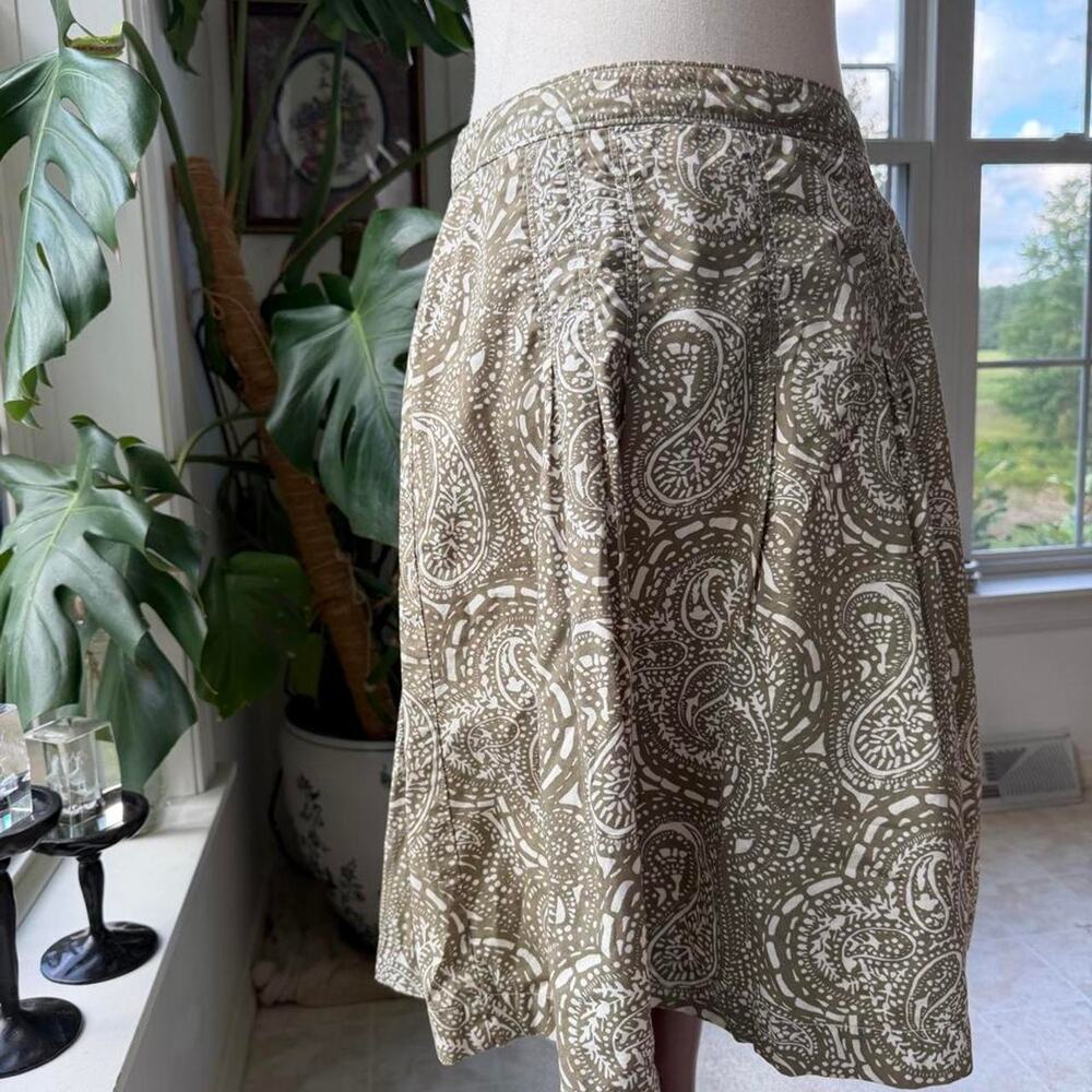 Crisp Cotton Paisley Midi Skirt Gap Size 1